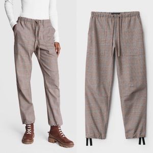 Rag & Bone Andre Plaid Rayon Relaxed Fit Drawstring Pant Size Large